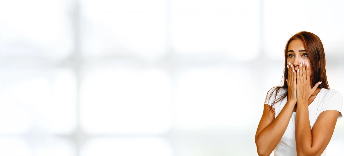 Person experiencing fear response related to specific phobia